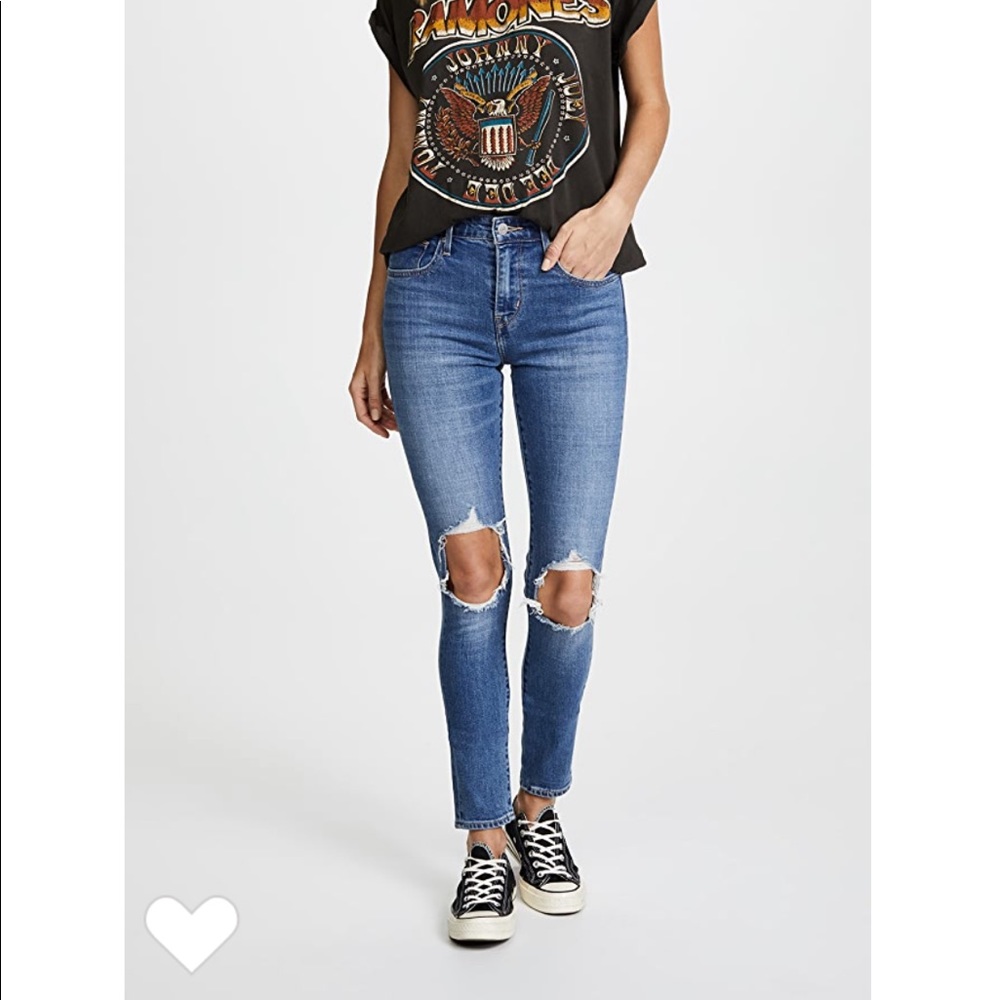 721 Levi’s High Rose Distressed Skinny Jeans